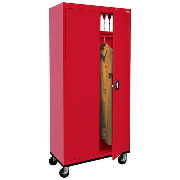 Sandusky Transport Wardrobe Series (36 in. W x 78 in. H x 24 in. D) Freestanding Cabinet in Red