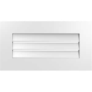26 in. x 14 in. Vertical Surface Mount PVC Gable Vent: Functional with Standard Frame