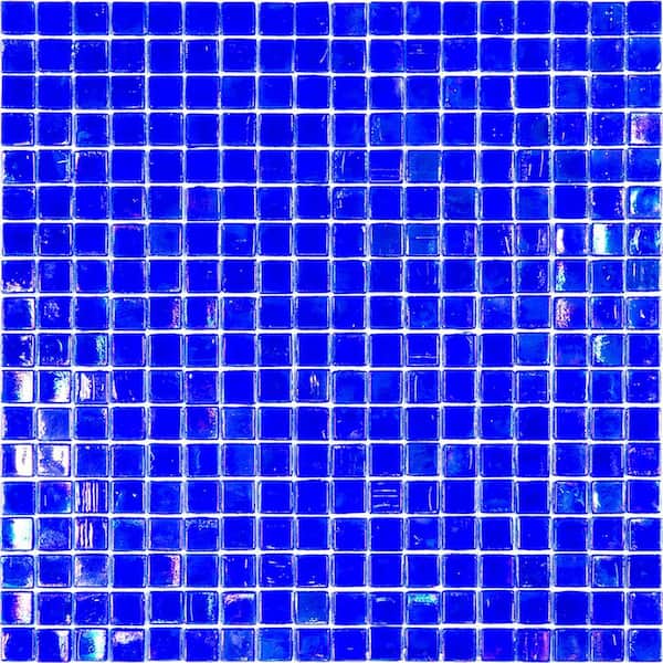 Apollo Tile Skosh 4" x 6" Glossy Tiffany Blue Glass Mosaic Uniform square Wall and Floor Sample Tile (0.13 sq. ft./Piece) (1-Pack)