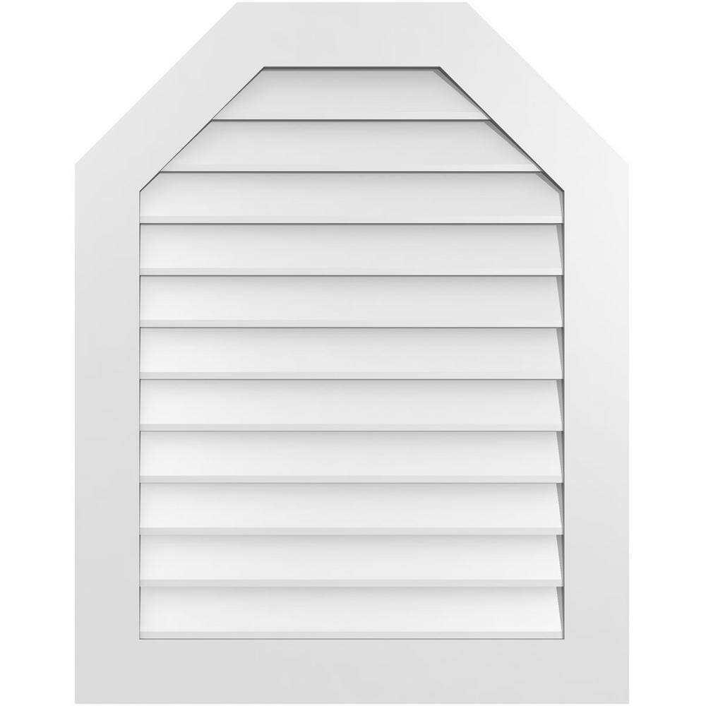 30 in. x 38 in. Octagonal Top Surface Mount PVC Gable Vent: Decorative with Standard Frame price history on PriceWatchPro