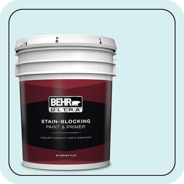 BEHR ULTRA 5 gal. #520A-1 Lakeside Mist Flat Exterior Paint & Primer