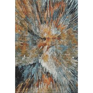 Mayfield Premium Machine Washable Abstract AMF2283 Taupe 8 ft. x 10 ft. Area Rug