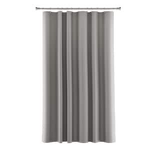 72 in. W x 70 in. L Solid Waterproof Cotton Fabric Shower Curtain Liner in Grey