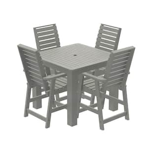 Glennville 5-Pieces Square Recycled Plastic Outdoor Counter Dining Set