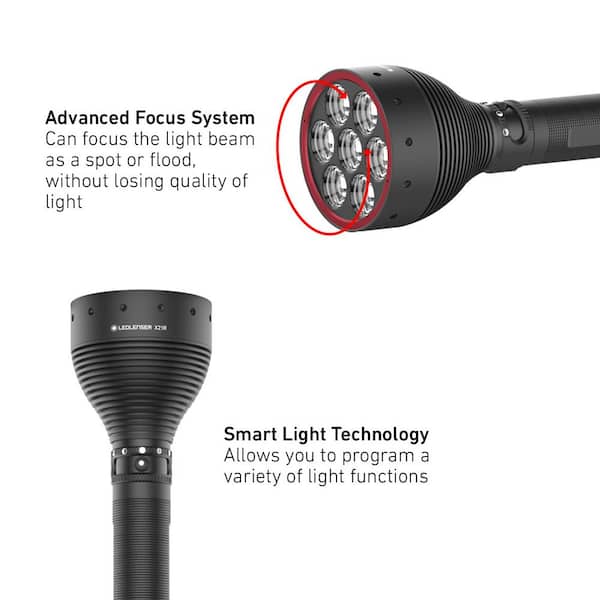 LEDLENSER X21R Premium High Power 5000 Lumens Rechargeable Flashlight Advanced Focus System Designed in X21R - The Home Depot