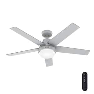 Aerodyne 52 in. Integrated LED Indoor Dove Grey Smart Ceiling Fan with Light Kit and Remote Included Works with HomeKit