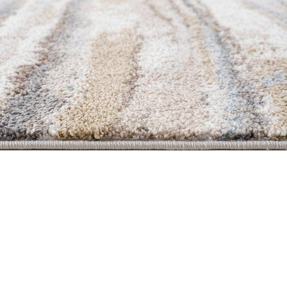 Blue and Tan Abstract Shag 5' x 7' Area Rug