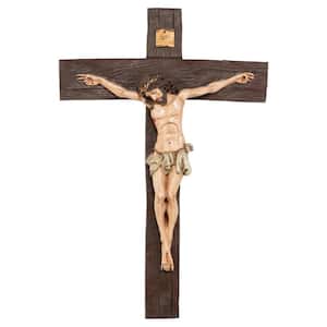 20 in. x 13.5 in. Crucifixion of Christ Cross Medium Scale Wall Sculpture