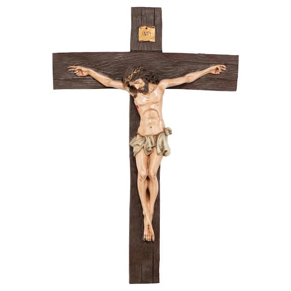 Design Toscano 20 in. x 13.5 in. Crucifixion of Christ Cross Medium Scale Wall Sculpture