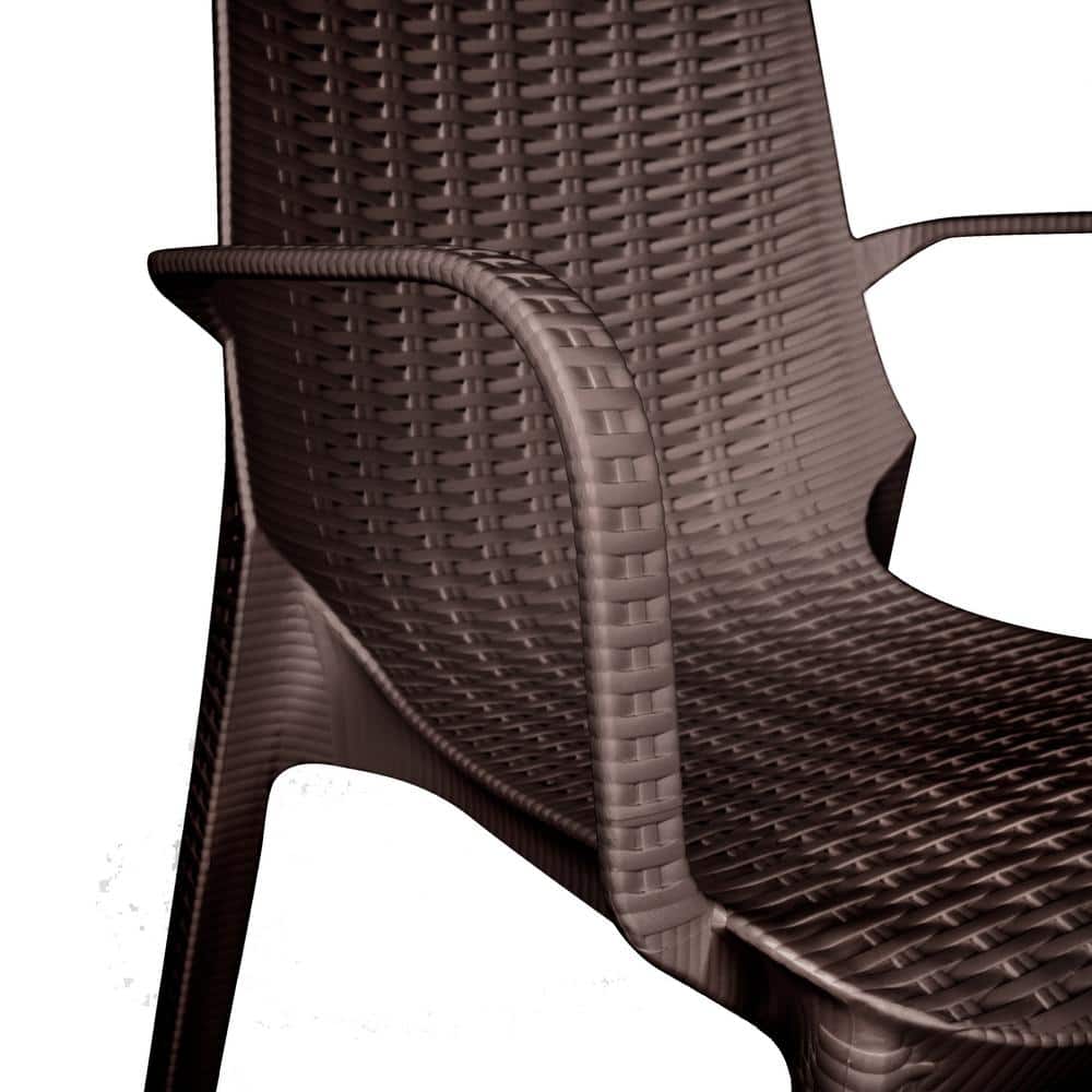 Kent Brown Plastic Outdoor Dining Armchair