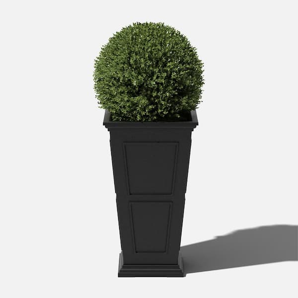 Veradek Brixton Medium Black Plastic Tapered Planter with Drainage