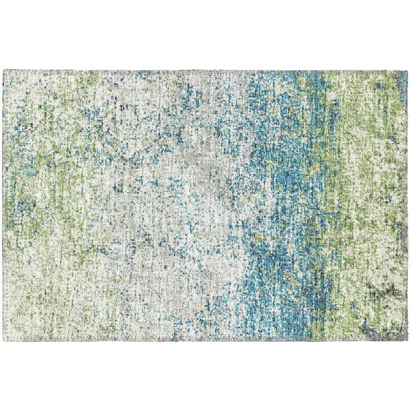Rylee Green 1 ft. 8 in. x 2 ft. 6 in. Geometric Indoor/Outdoor Area Rug
