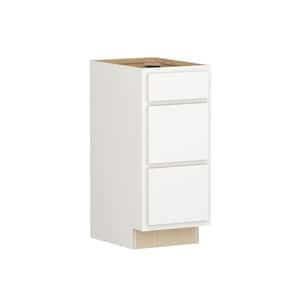 Shaker Partial Overlay 15 in. W x 20.75 in. D x 34.5 in. H Plywood Assembled Drawer Base Bath Cabinet in Linen White