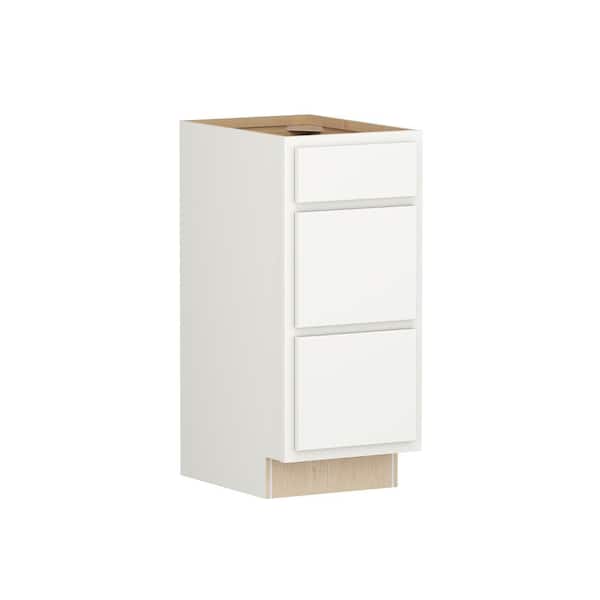 SIMPLY WOODMARK PRO Shaker Partial Overlay 15 in. W x 20.75 in. D x 34.5 in. H Plywood Assembled Drawer Base Bath Cabinet in Linen White