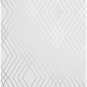 Shard Silver Trellis 20.5 in. x 33 ft. Unpasted Peelable Paper Wallaper