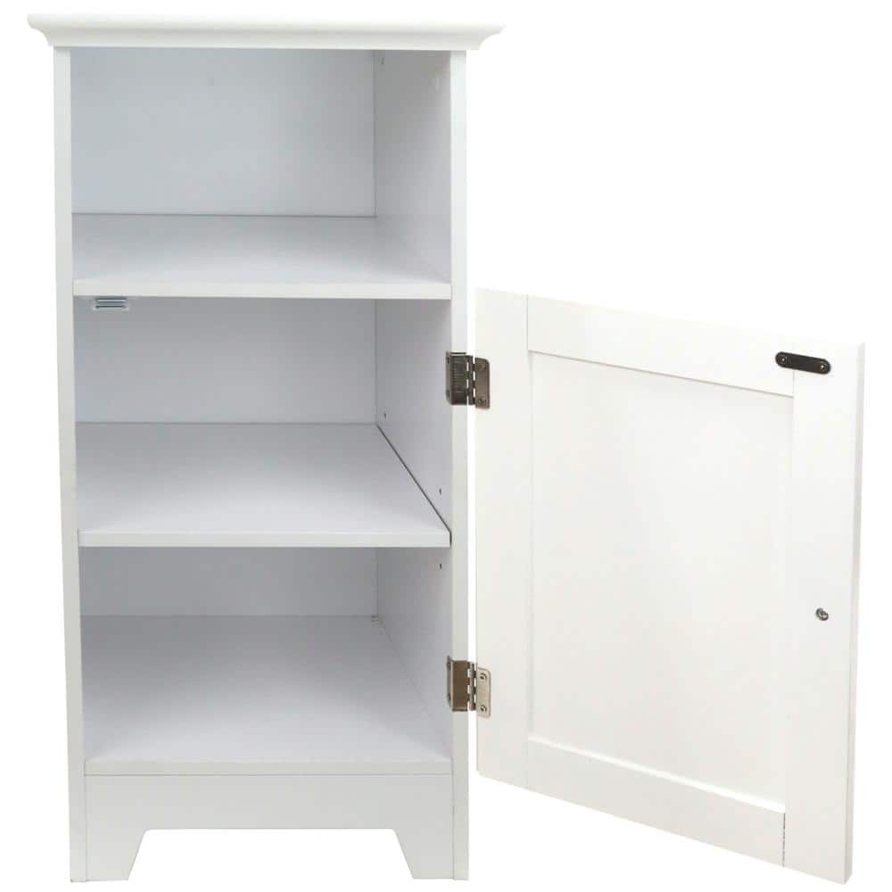 White Shaker Style Freestanding Bathroom Cabinet with Adjustable Shelving
