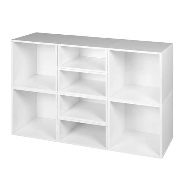 White Wood 8 Cube Organizer, White 8 Cube Bookcase