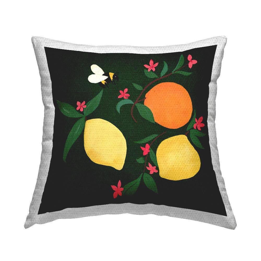 Citrus and Bumble Bee Green Square Outdoor Throw Pillow price history on PriceWatchPro