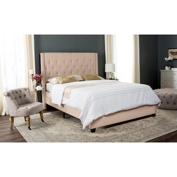 SAFAVIEH Winslet Light Beige Full Upholstered Bed