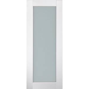 Smart Pro 207 32 in. x 80 in. No Bore Full Lite Frosted Glass Polar White Wood Сomposite Interior Door Slab