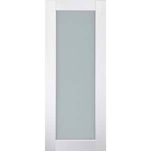 Smart Pro 207 18 in. x 80 in. No Bore Full Lite Frosted Glass Polar White Wood Сomposite Interior Door Slab
