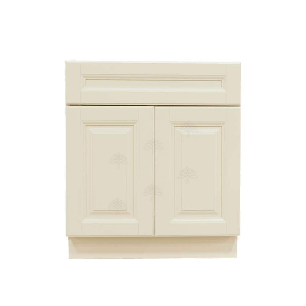 Oxford Creamy White Plywood Raised Panel Stock Assembled Sink Base Kitchen Cabinet (24 in. W x 34.5 in. H x 24 in. D) price history on PriceWatchPro
