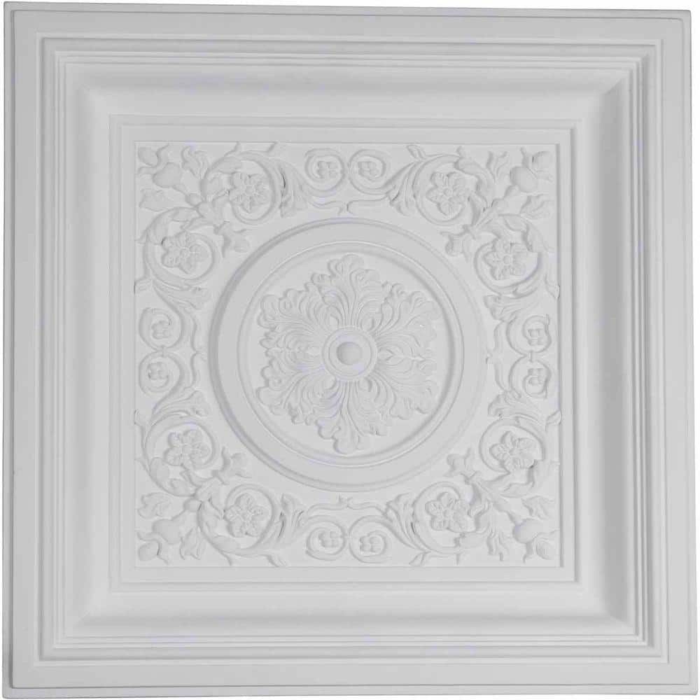 Nicole Vintage 24'' Square Gray Polyurethane Ceiling Tile