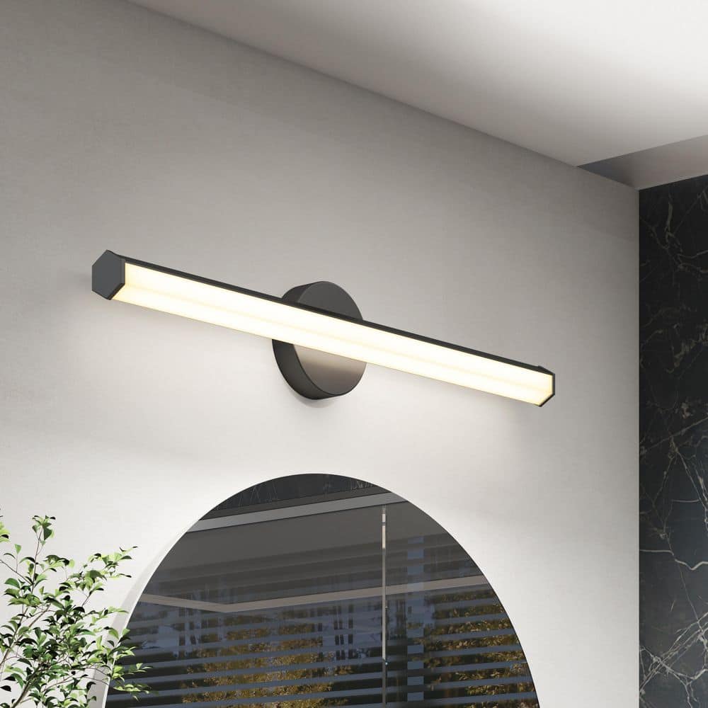 Ewen 27 in. 1-Light Matte Black 5CCT Selectable White Technology Integrated LED Vanity Light Bar price history on PriceWatchPro
