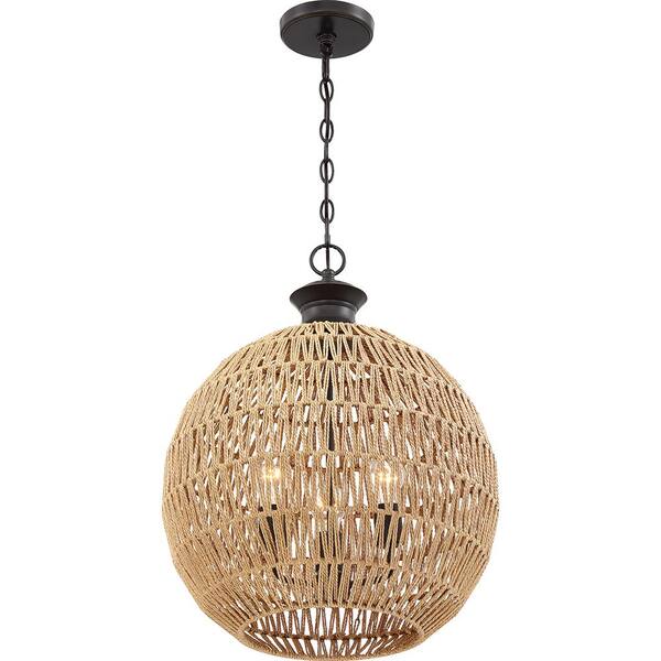 Quoizel Casablanca 3-Light Palladian Bronze Pendant QF4034PN - The