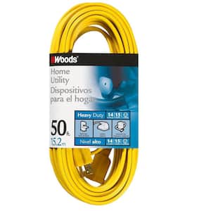 50 ft. 14/3 SPT-3 Flat Indoor Heavy-Duty Utility Extension Cord, Yellow
