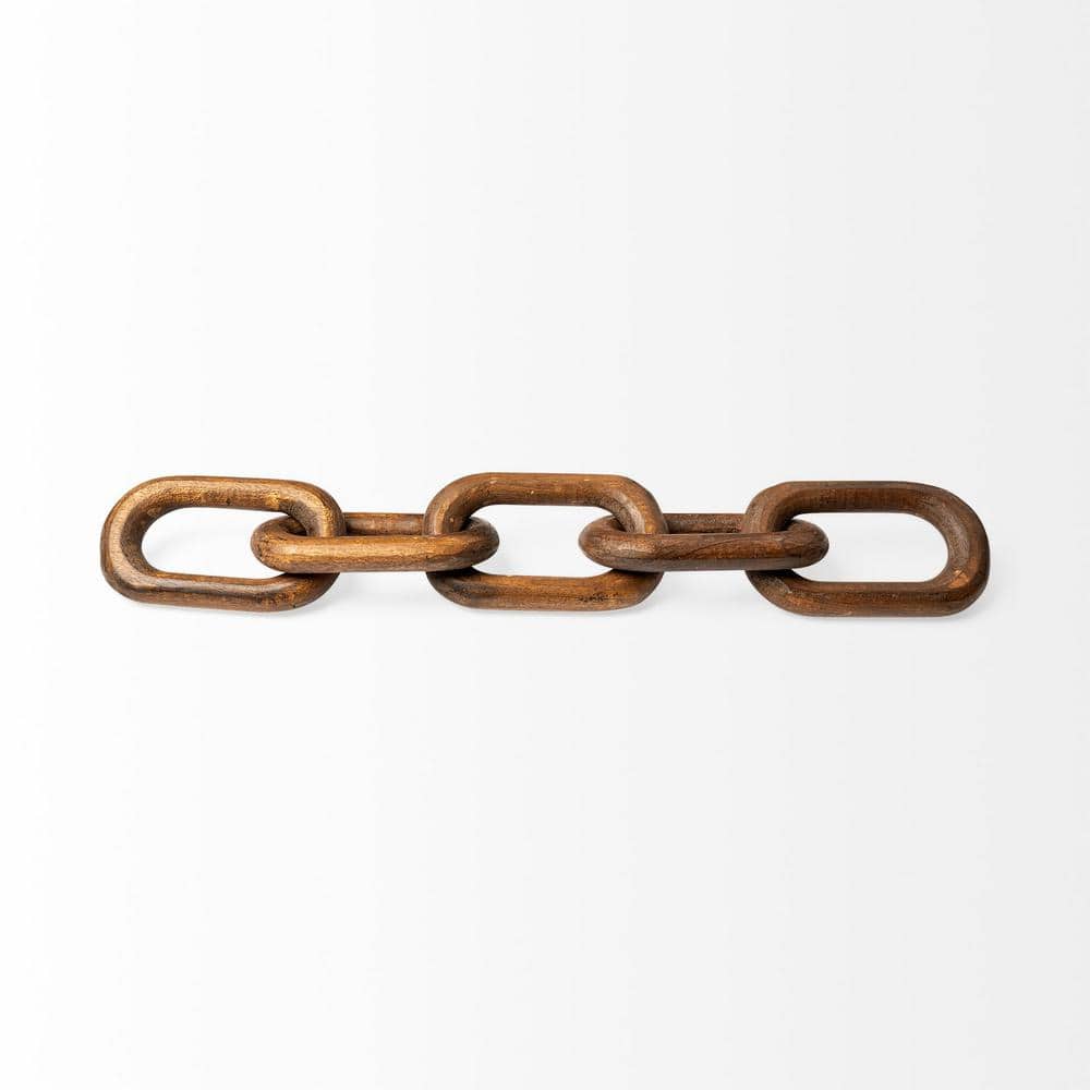 Alix 29" Natural Brown Mango Wood Chain Figurine