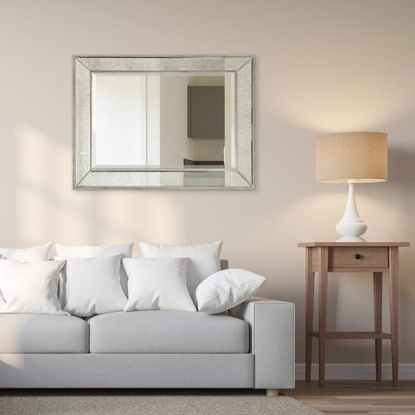 Medium Rectangle Champagne Hooks Classic Mirror (40 in. H x 30 in. W)