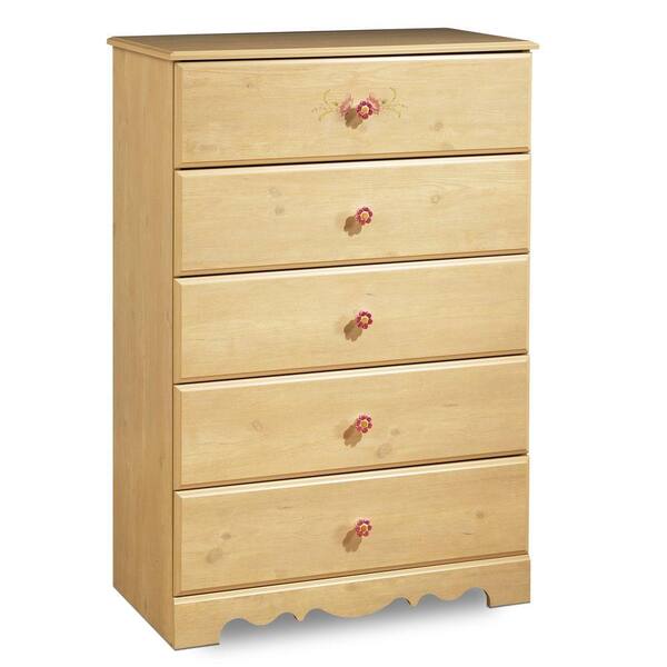 South Shore Lilly Rose 5-Drawer Chest in Romantic Pine