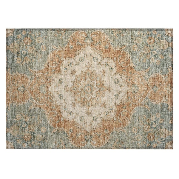 Chantille Machine Washable Indoor/Outdoor Abstract ACN3080 Teal 2 ft. x 3 ft. Accent Rug
