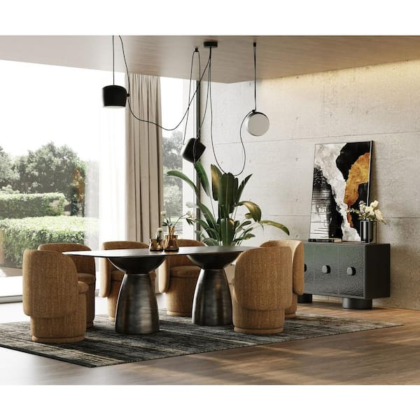 Calexico Black Wave Glass and Black 63 in. Buffet