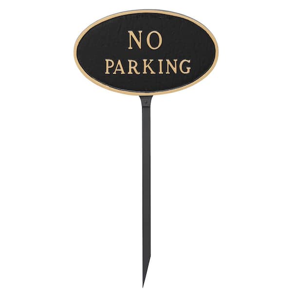 Montague Metal Products Arch Guest Parking Only Statement Plaque Sign 5.5 x 9 White with Black Lettering 