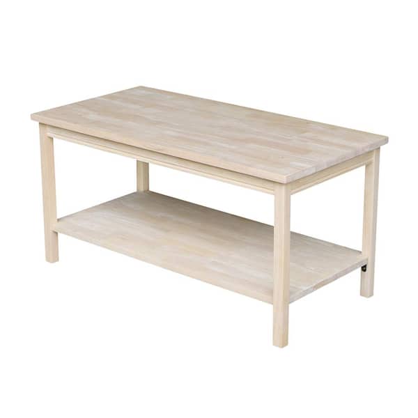 Portman 36 in. Unfinished Rectangle Wood Top Coffee Table