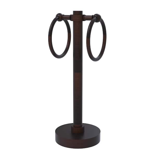 Allied Brass Vanity Freestanding Top 2-Towel Ring Guest Towel Holder in Venetian Bronze