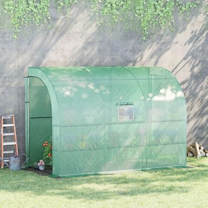 10' x 5' x 7' Lean to Greenhouse, Portable Walk-In Greenhouse, Plant Nursery with 2 Roll-up Doors, Installation Guide