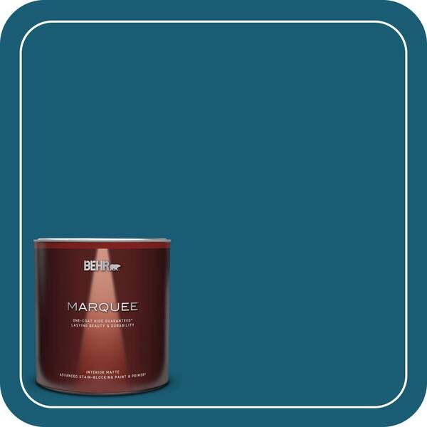 BEHR MARQUEE 1 qt. #540D-7 Deep Blue Sea Matte Interior Paint & Primer