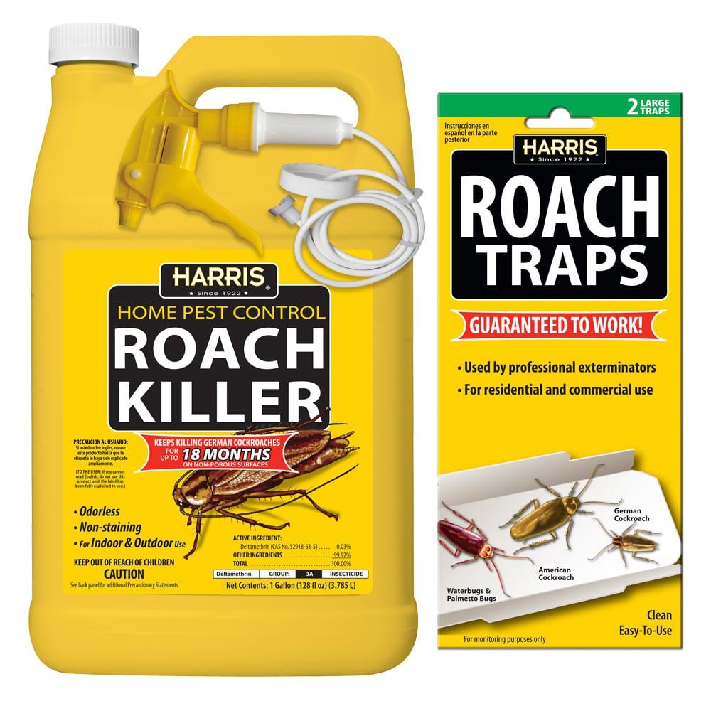 Harris 1 Gal. Roach Killer and Roach Trap Value Pack HRS-128VP - The Home  Depot