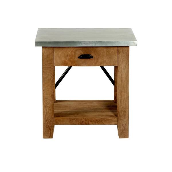 Alaterre Furniture Millwork 22 Wood, Wood And Metal Side Table With Drawers