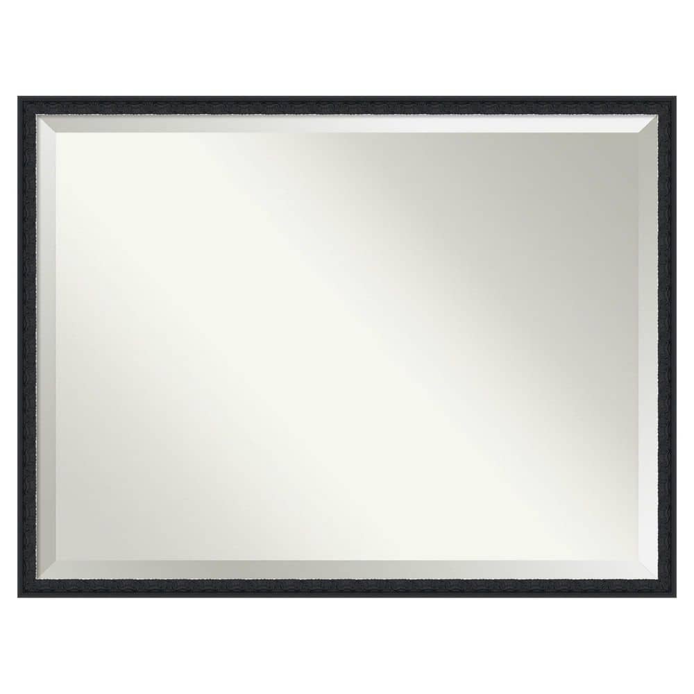 Bethany Black 42 in. x 32 in. Beveled Traditional Rectangle Wood Framed Bathroom Wall Mirror price history on PriceWatchPro