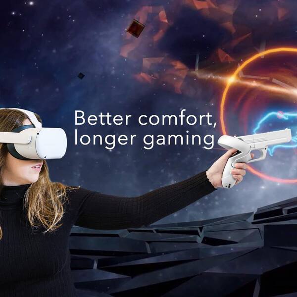 VR GameStock For Oculus Quest 2 Controllers Pistol Grips Enhanced