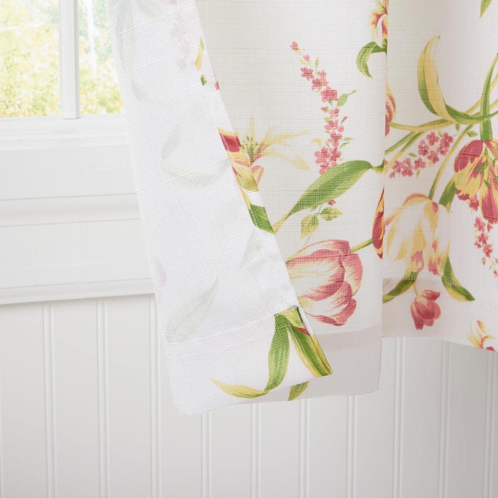 Red Linen-Blend Light-Filtering Rod Pocket Curtains, 38" x 96"