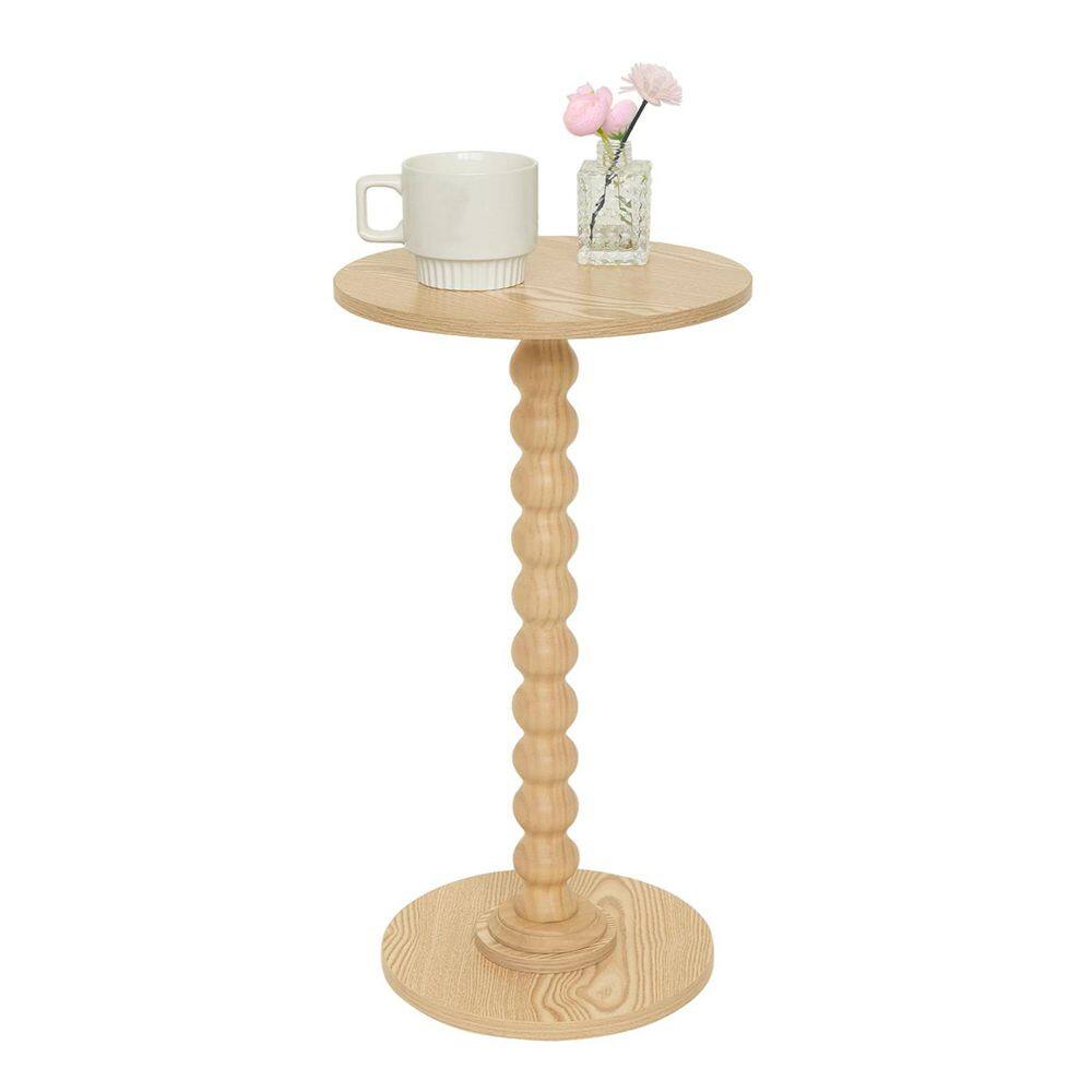 Modern Round Natural Wood Outdoor Side Table with Solid Wood Leg price history on PriceWatchPro