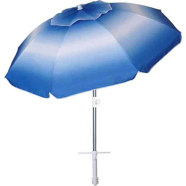 Dyiom 6.5 ft. Beach Umbrella with Sand Anchor in Portable Beach Umbrellas- Dark Blue