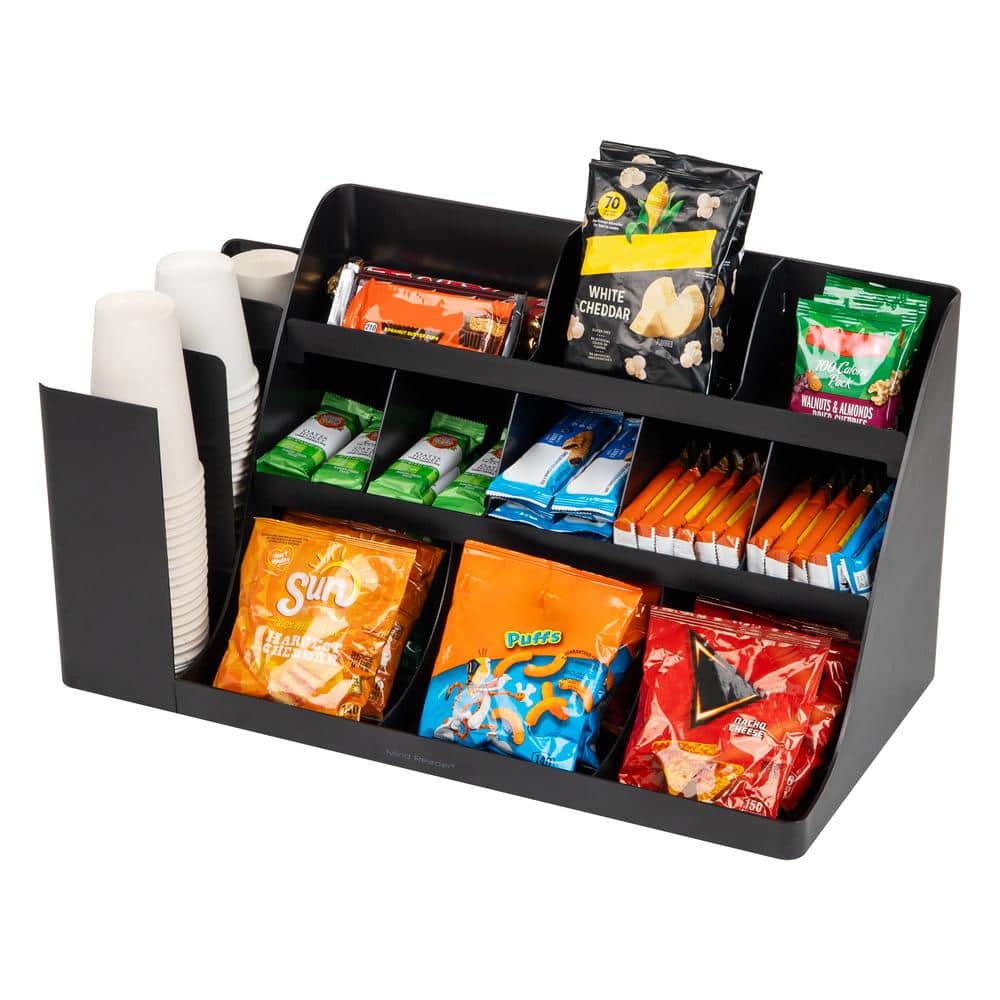 Black High Impact Polystyrene 14-Compartment Food Storage Station