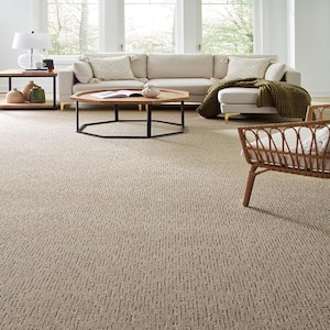 Smooth Summer Gentle Seashell Beige 37 oz. Polyester Pattern Installed Carpet