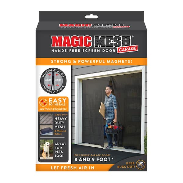 Magic Mesh® Garage Hands-Free Screen Door 8 & 9 Foot Strong and Powerful Magnets 
